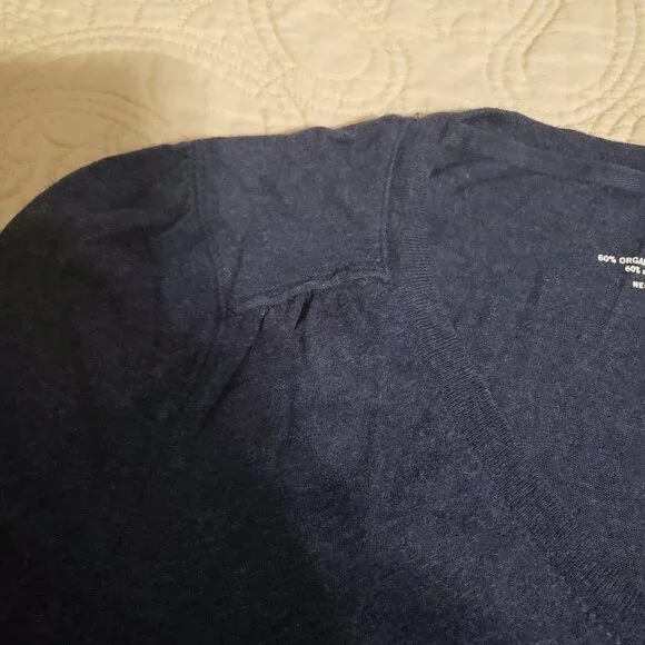 Faded Glory Long Sleeve V-Neck layering tee - Heather Blue Size LG - Picture 3 of 8